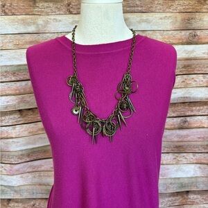 Spokes and Chains Necklace Antique Gold